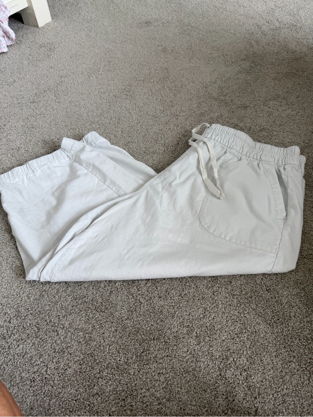 Lane Bryant White Drawstring Jogger Pants